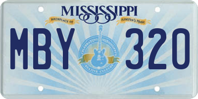 MS license plate MBY320