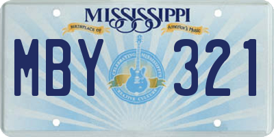 MS license plate MBY321