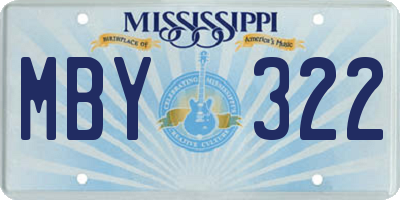 MS license plate MBY322