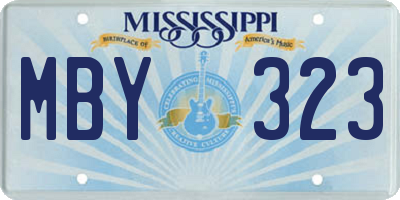 MS license plate MBY323