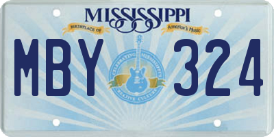 MS license plate MBY324