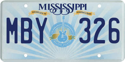 MS license plate MBY326