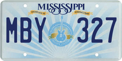 MS license plate MBY327
