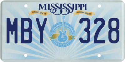 MS license plate MBY328