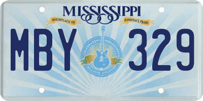 MS license plate MBY329