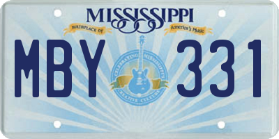 MS license plate MBY331