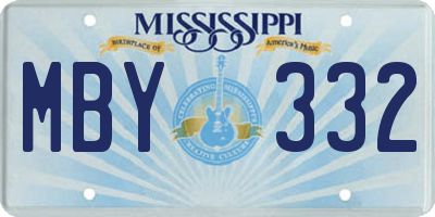 MS license plate MBY332