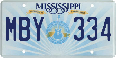 MS license plate MBY334