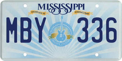 MS license plate MBY336
