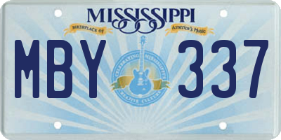 MS license plate MBY337