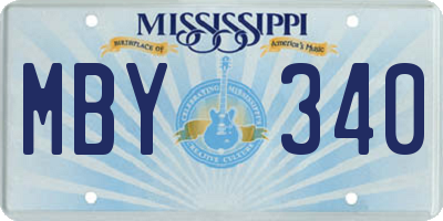MS license plate MBY340