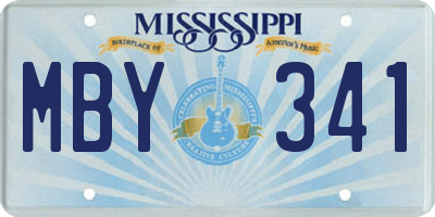 MS license plate MBY341