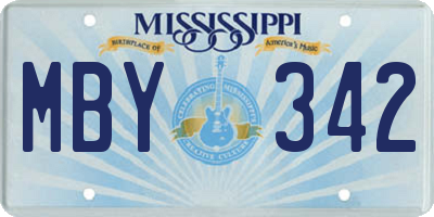 MS license plate MBY342