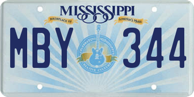 MS license plate MBY344