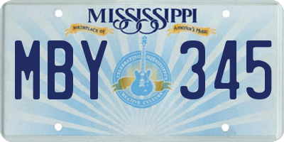 MS license plate MBY345
