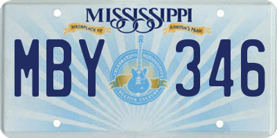 MS license plate MBY346