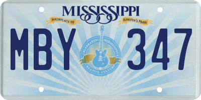 MS license plate MBY347