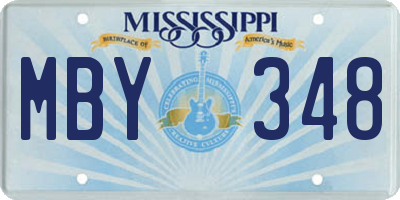 MS license plate MBY348