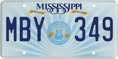 MS license plate MBY349