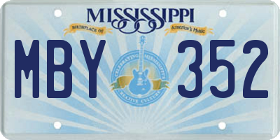 MS license plate MBY352