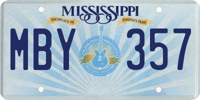 MS license plate MBY357