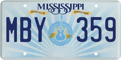 MS license plate MBY359