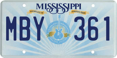 MS license plate MBY361