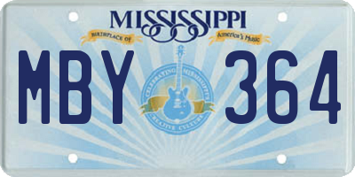 MS license plate MBY364