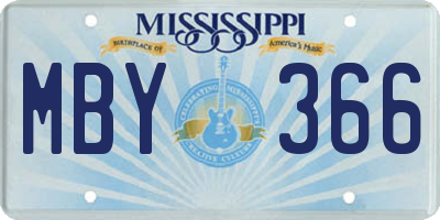 MS license plate MBY366
