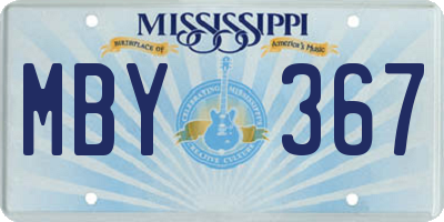 MS license plate MBY367