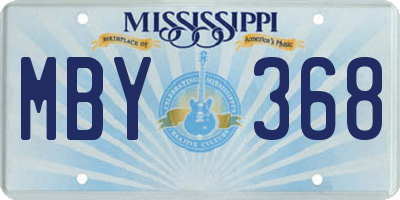 MS license plate MBY368