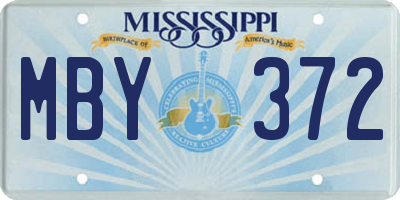 MS license plate MBY372