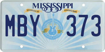 MS license plate MBY373