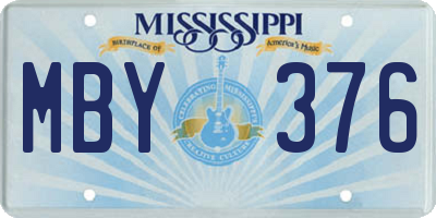 MS license plate MBY376