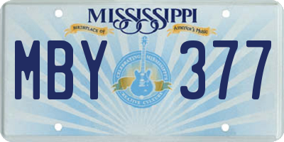 MS license plate MBY377