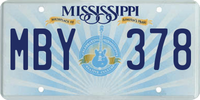 MS license plate MBY378