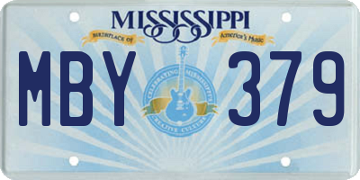 MS license plate MBY379