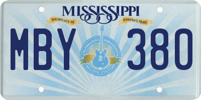 MS license plate MBY380