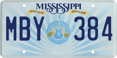 MS license plate MBY384
