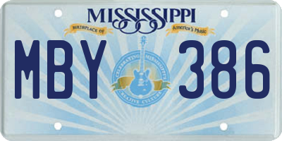 MS license plate MBY386