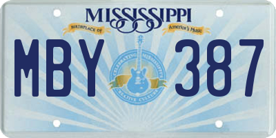 MS license plate MBY387