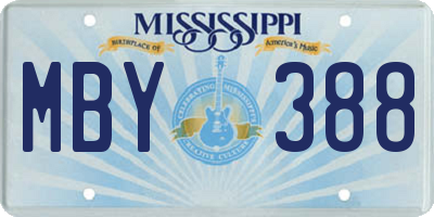 MS license plate MBY388