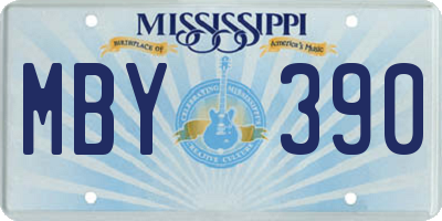 MS license plate MBY390
