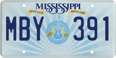 MS license plate MBY391