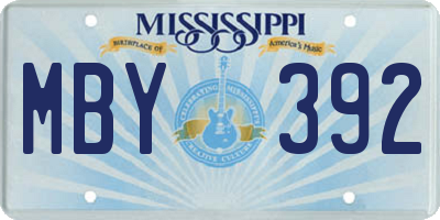 MS license plate MBY392