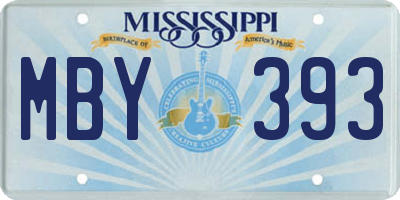 MS license plate MBY393