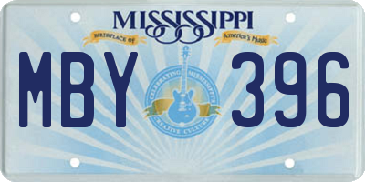 MS license plate MBY396