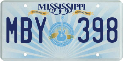 MS license plate MBY398