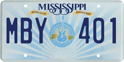 MS license plate MBY401