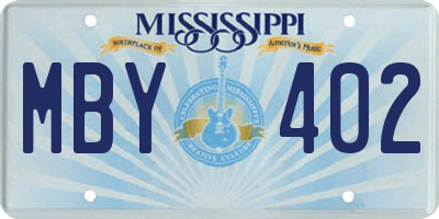 MS license plate MBY402